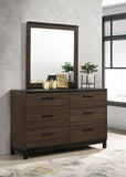 Coaster Edmonton 6-drawer Dresser with Mirror Rustic Tobacco With Mirror