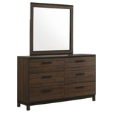 Coaster Edmonton 6-drawer Dresser with Mirror Rustic Tobacco No Mirror