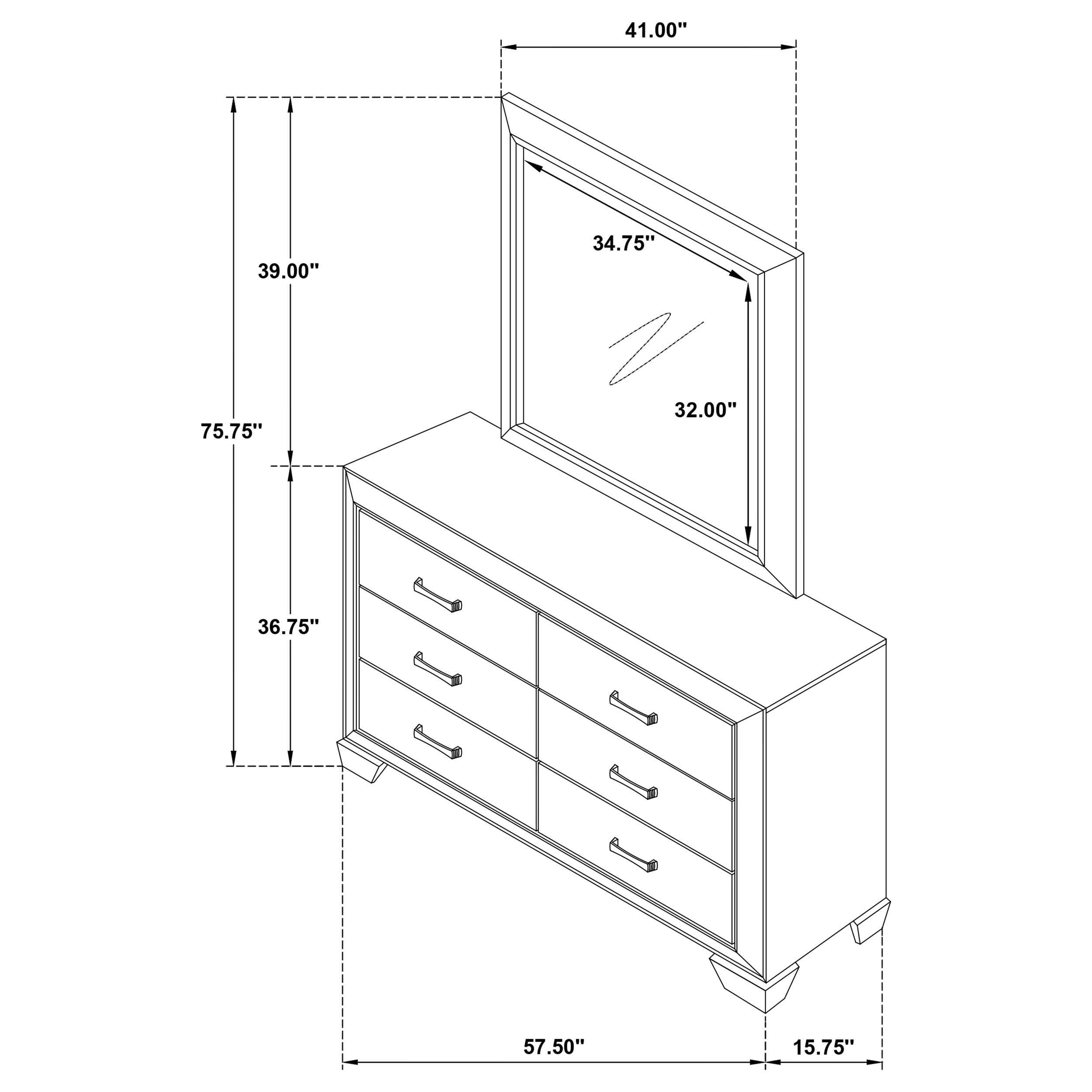 Coaster Kauffman 6-drawer Dresser with Mirror Dark Cocoa No Mirror