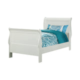 Coaster Louis Philippe Sleigh Panel Bed White Twin