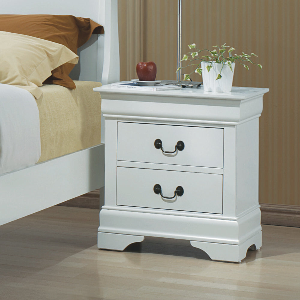 Coaster Louis Philippe 2-drawer Nightstand White Default Title