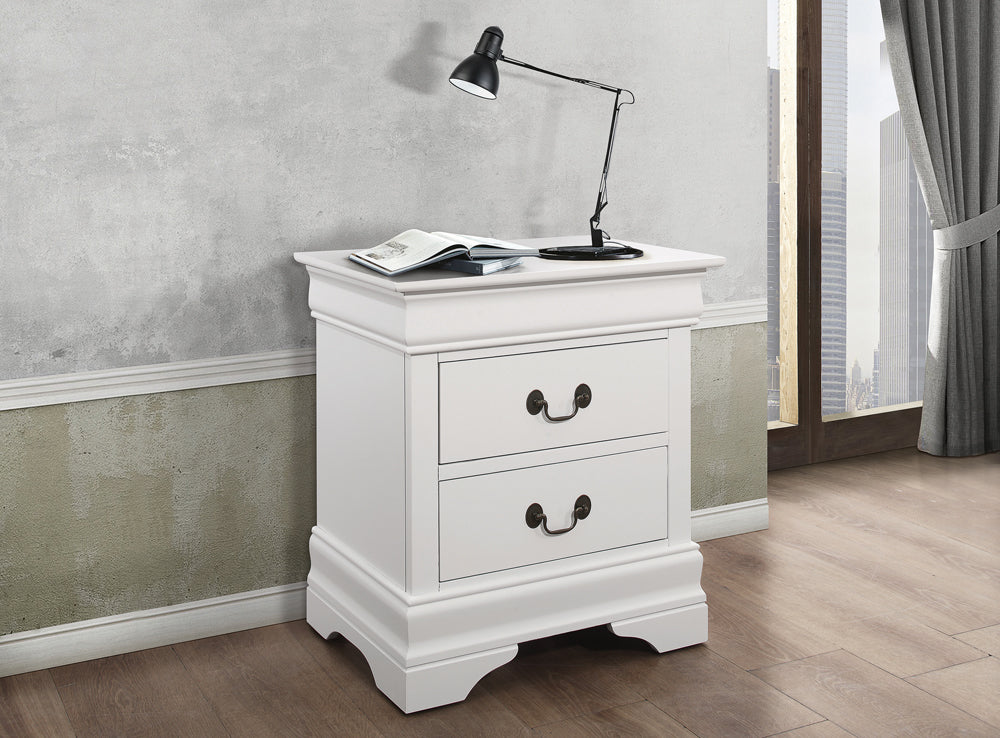 Coaster Louis Philippe 2-drawer Nightstand White Default Title