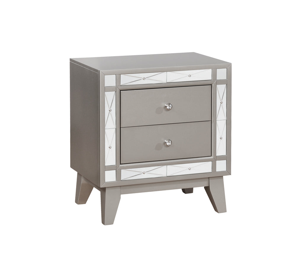 Coaster Leighton 2-drawer Nightstand Metallic Mercury Default Title