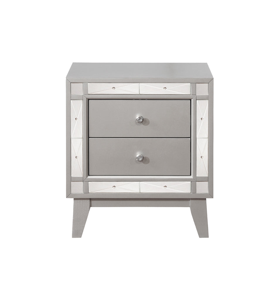 Coaster Leighton 2-drawer Nightstand Metallic Mercury Default Title