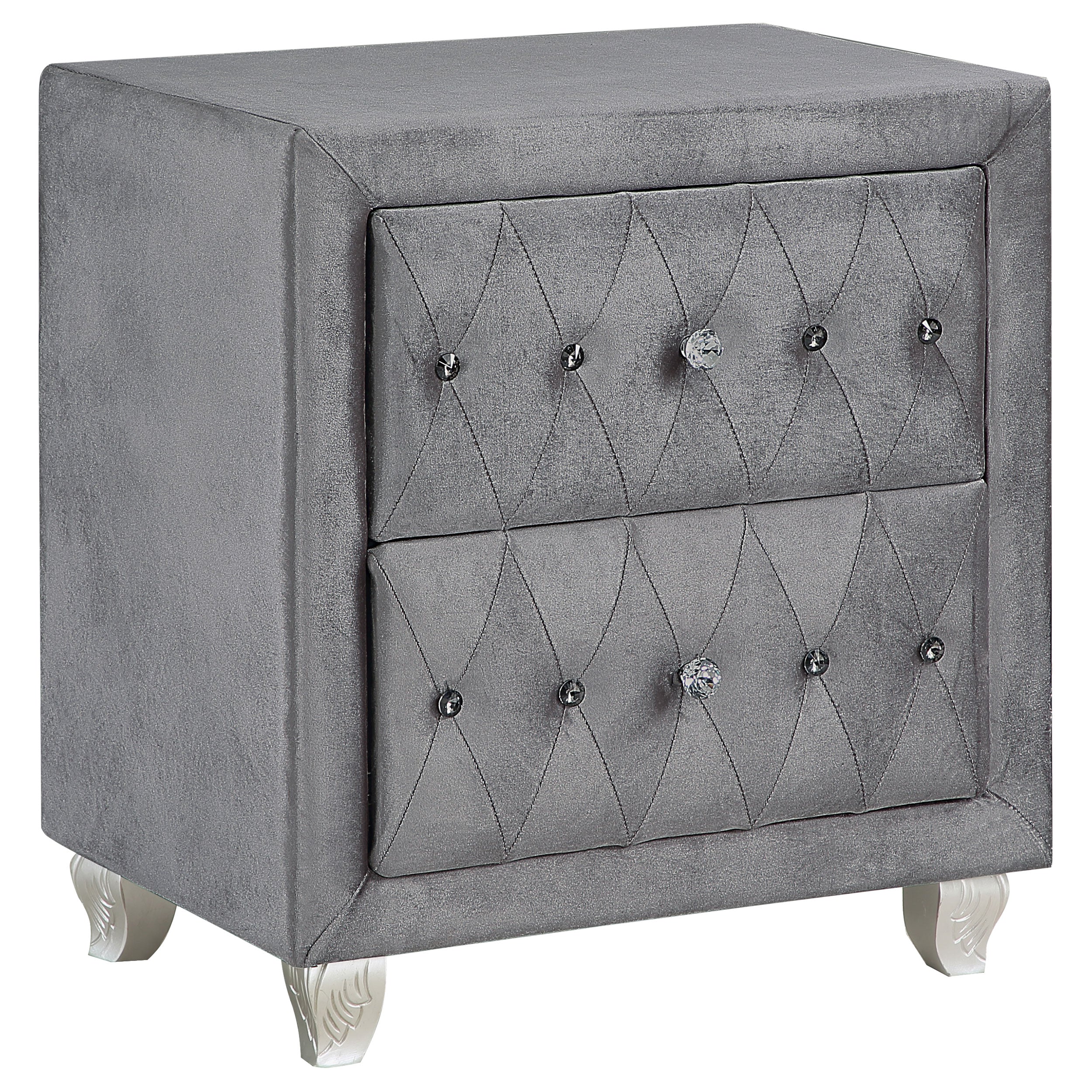 Coaster Deanna Upholstered Tufted Bedroom Set Grey Cal King Set of 5