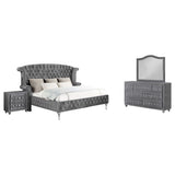 Coaster Deanna Upholstered Tufted Bedroom Set Grey Queen Set of 4