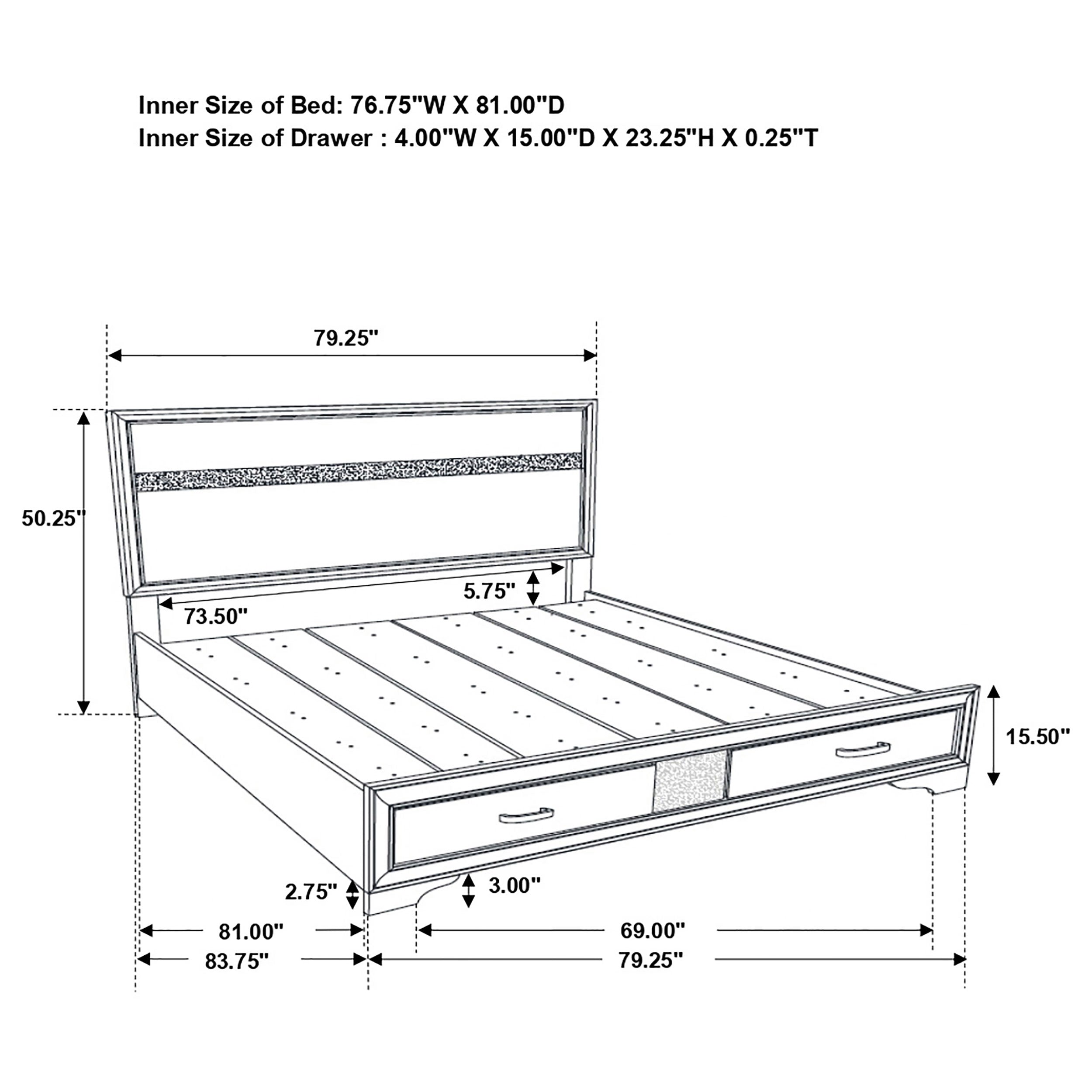 Coaster Miranda Platform Storage Bedroom Set Twin Set of 5