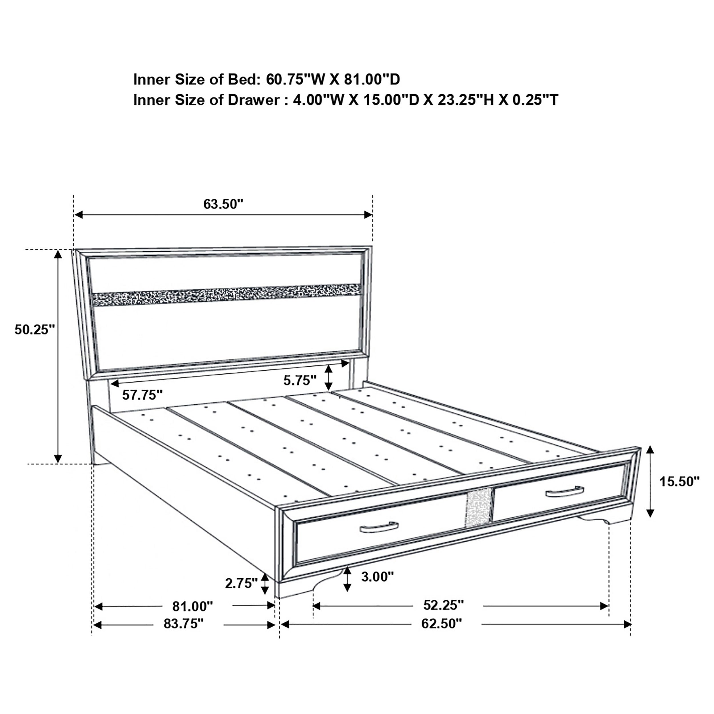 Coaster Miranda Platform Storage Bedroom Set Twin Set of 5