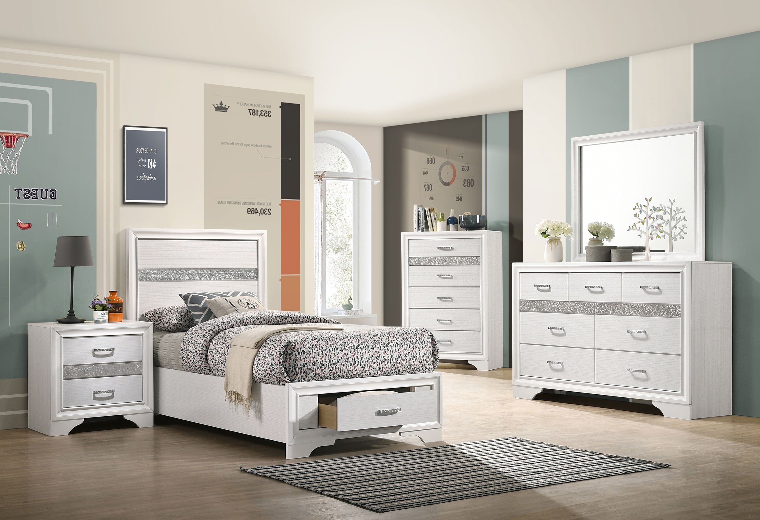 Coaster Miranda 2-drawer Storage Bed White Twin