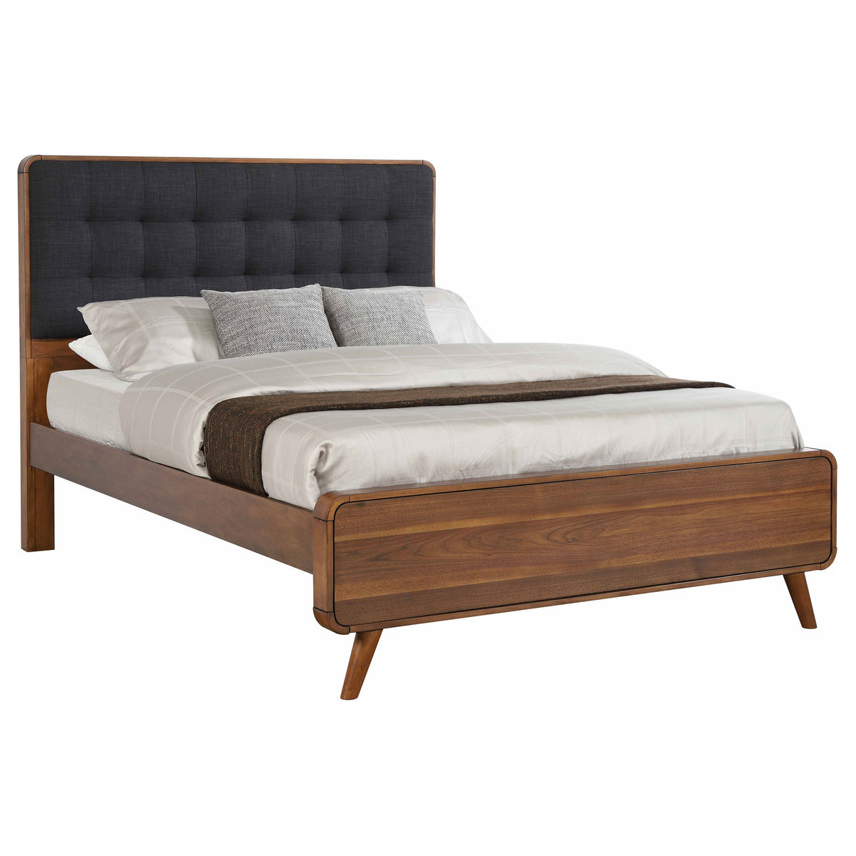 Coaster Robyn Bed with Upholstered Headboard Dark Walnut Eastern King