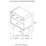 Coaster Robyn 2-drawer Nightstand Dark Walnut Default Title