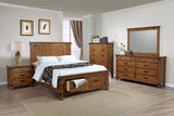 Coaster Brenner Storage Bedroom Set Rustic Honey Eastern King Set of 4