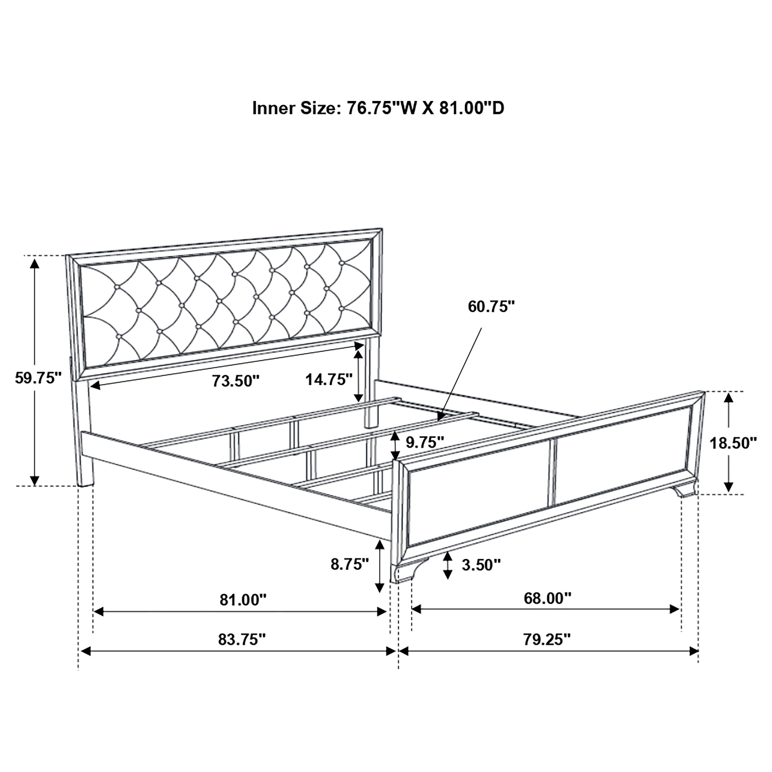 Coaster Beaumont Upholstered Bed Champagne King