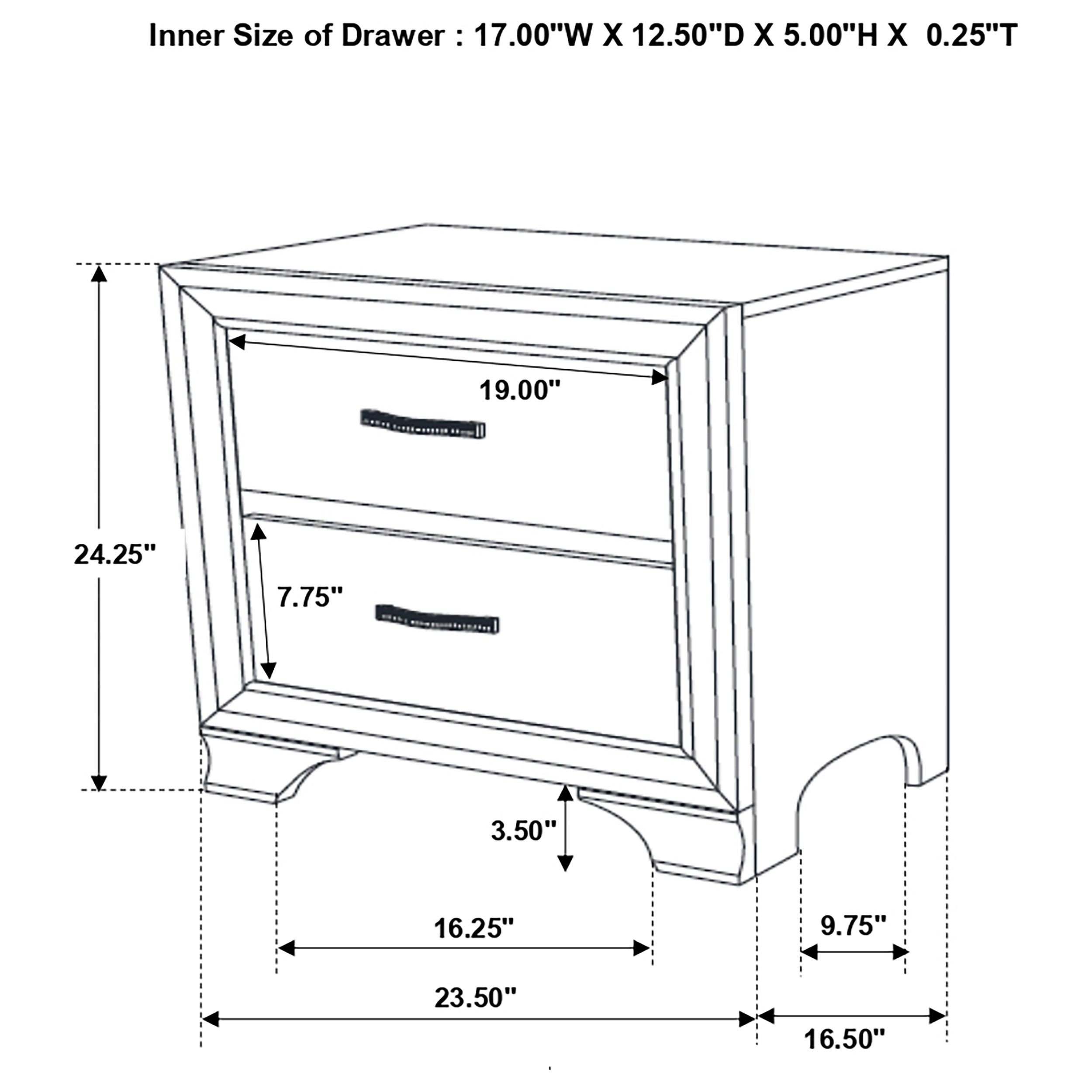 Coaster Beaumont 2-drawer Rectangular Nightstand Champagne Default Title