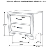 Coaster Beaumont 2-drawer Rectangular Nightstand Champagne Default Title