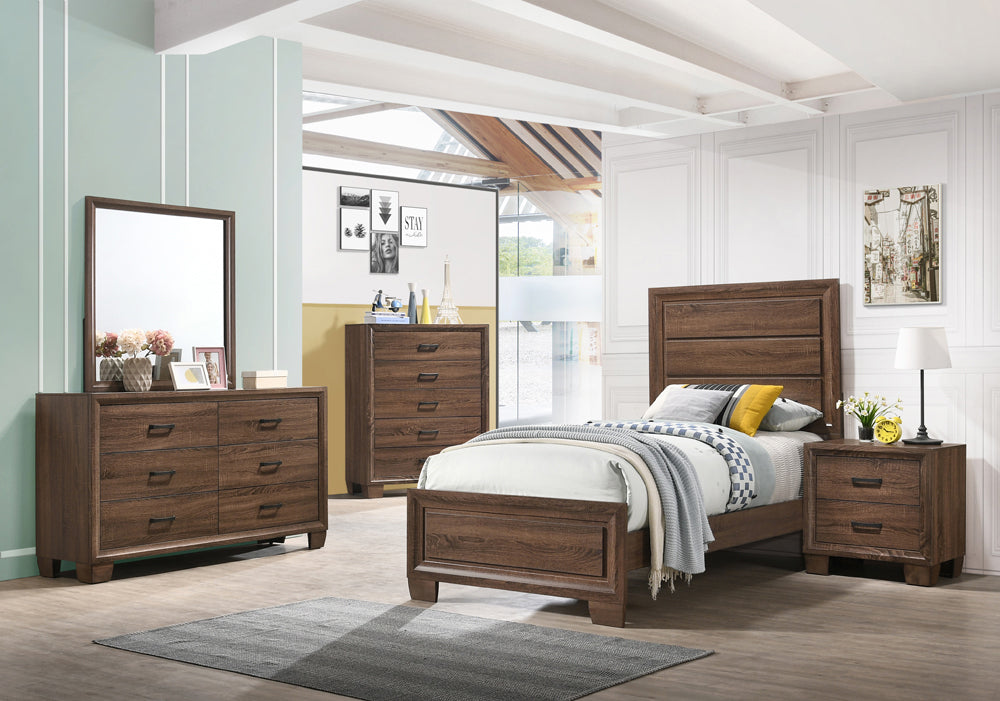 Coaster Brandon Bedroom Set Medium Warm Brown Twin