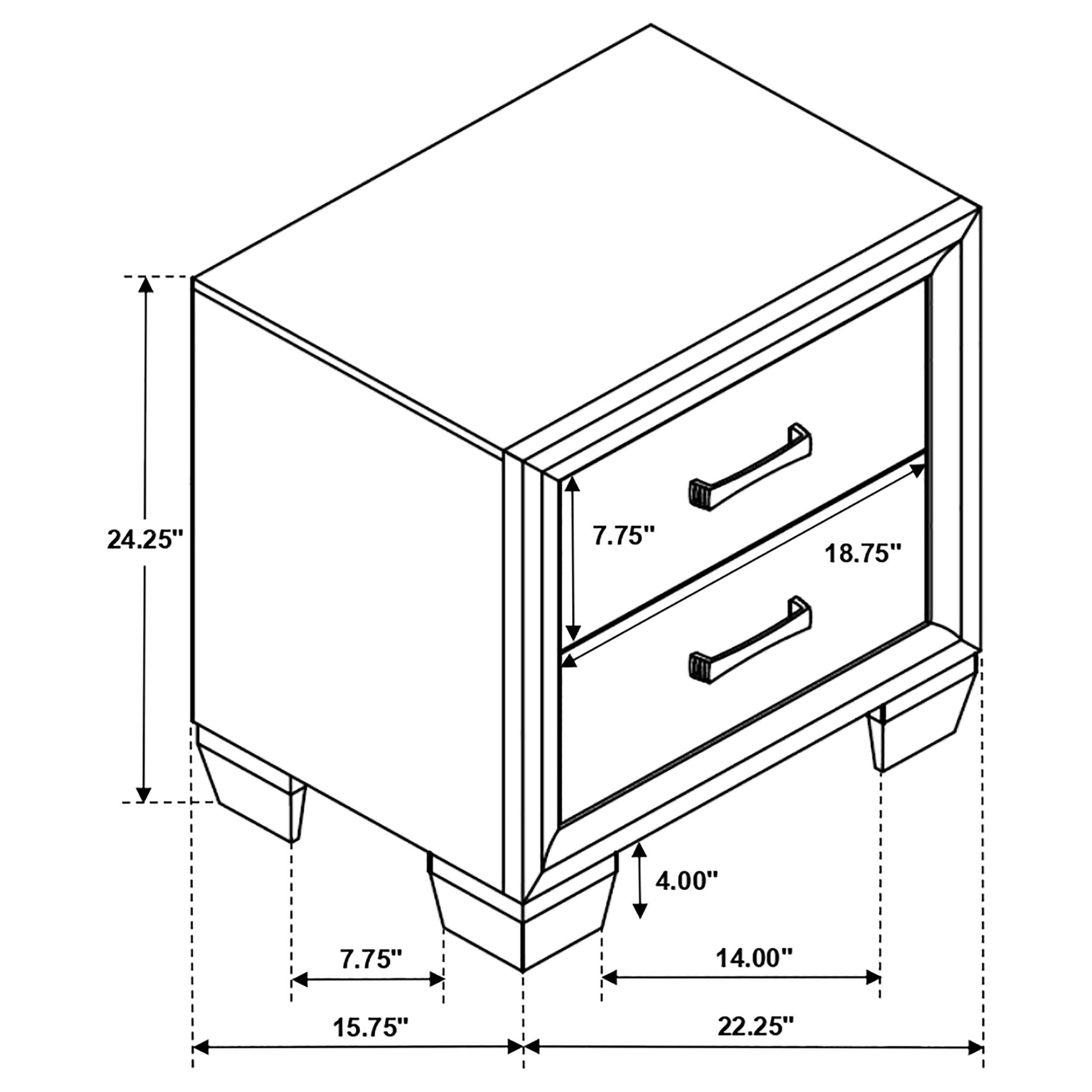 Coaster Brandon 2-drawer Nightstand Medium Warm Brown Default Title