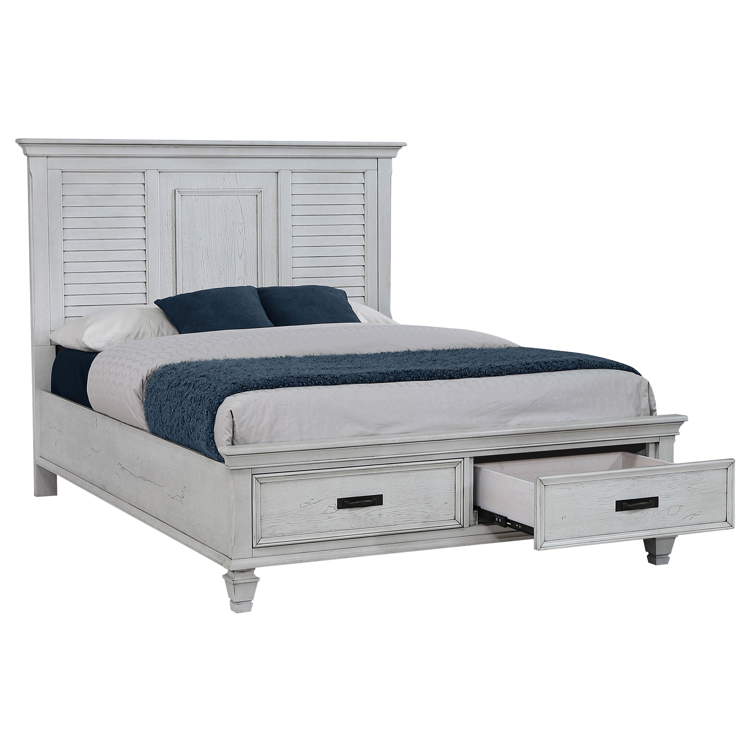 Coaster Franco Storage Bed Antique White Cal King