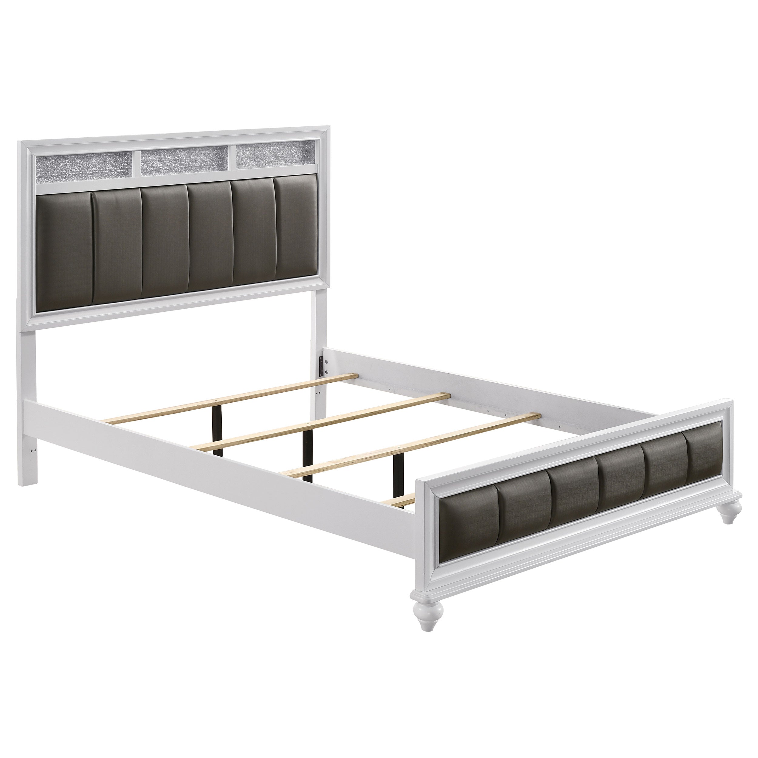 Coaster Barzini Upholstered Panel Bed White Eastern King