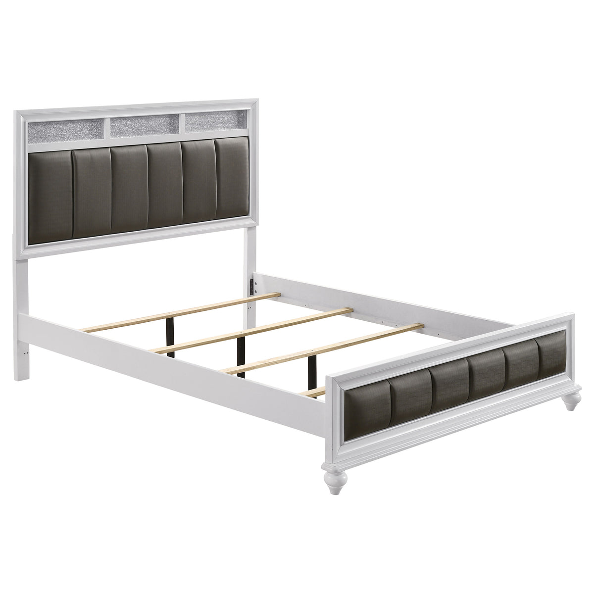 Coaster Barzini Upholstered Panel Bed White Eastern King