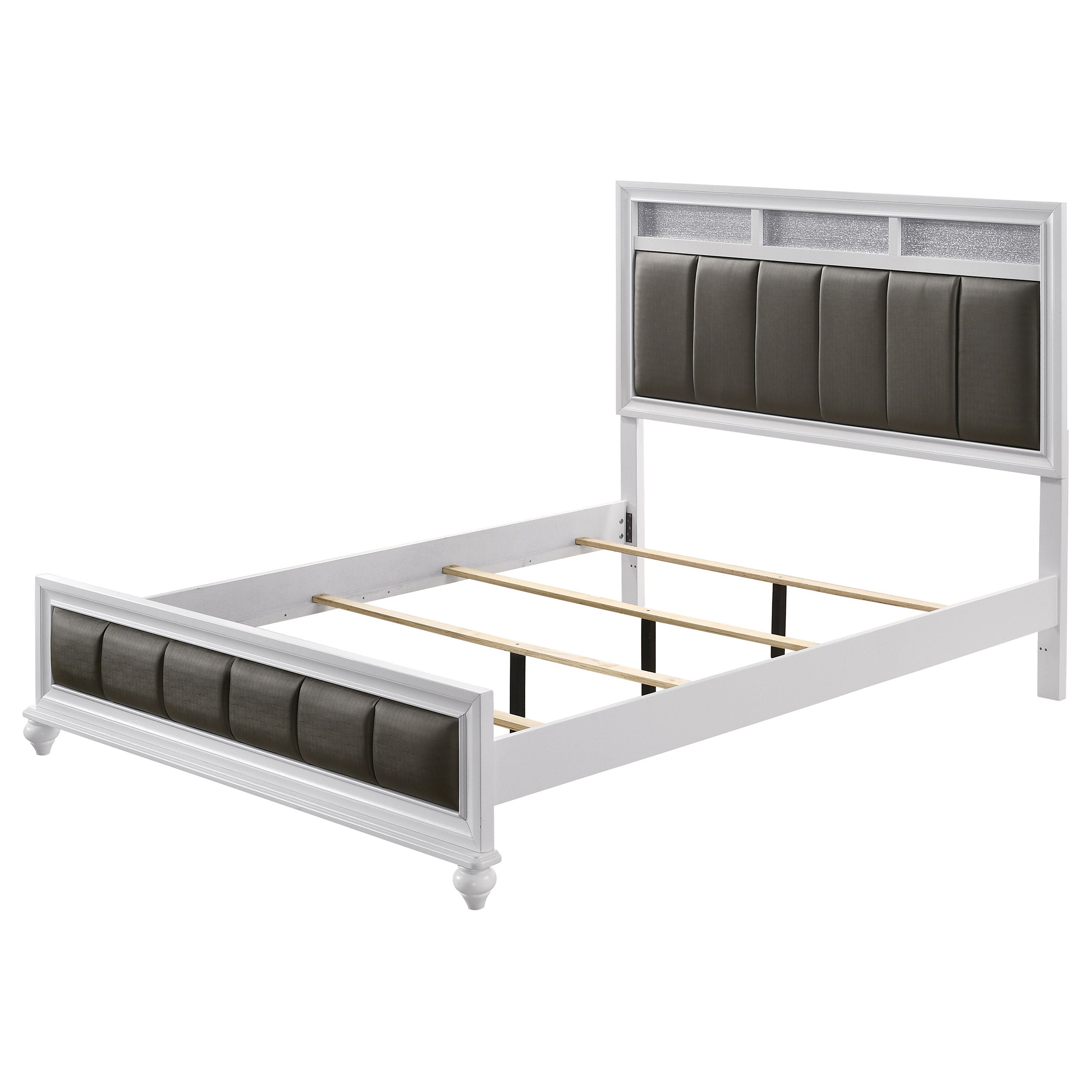 Coaster Barzini Upholstered Panel Bed White Cal King