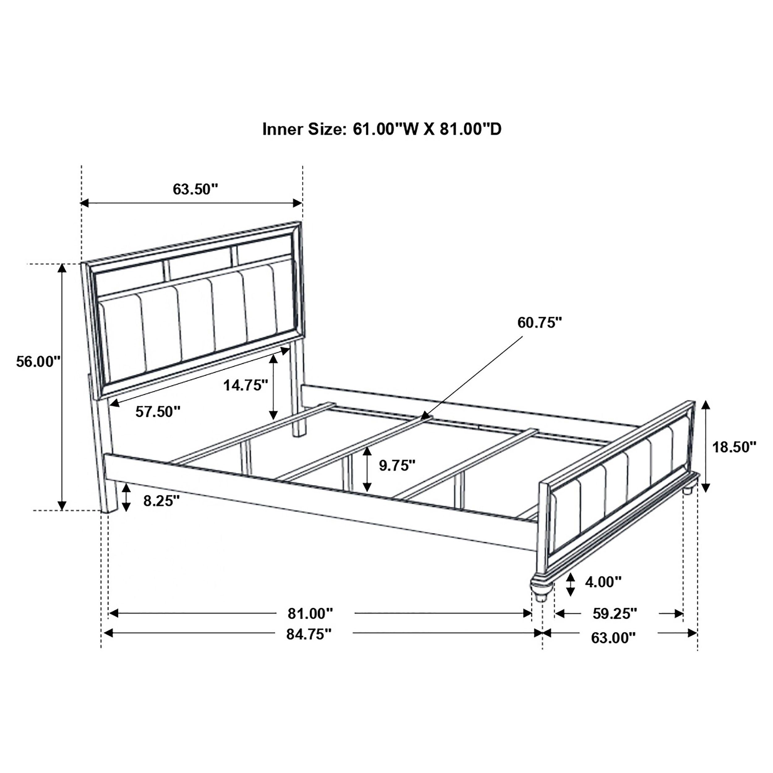 Coaster Barzini Upholstered Panel Bed White Cal King