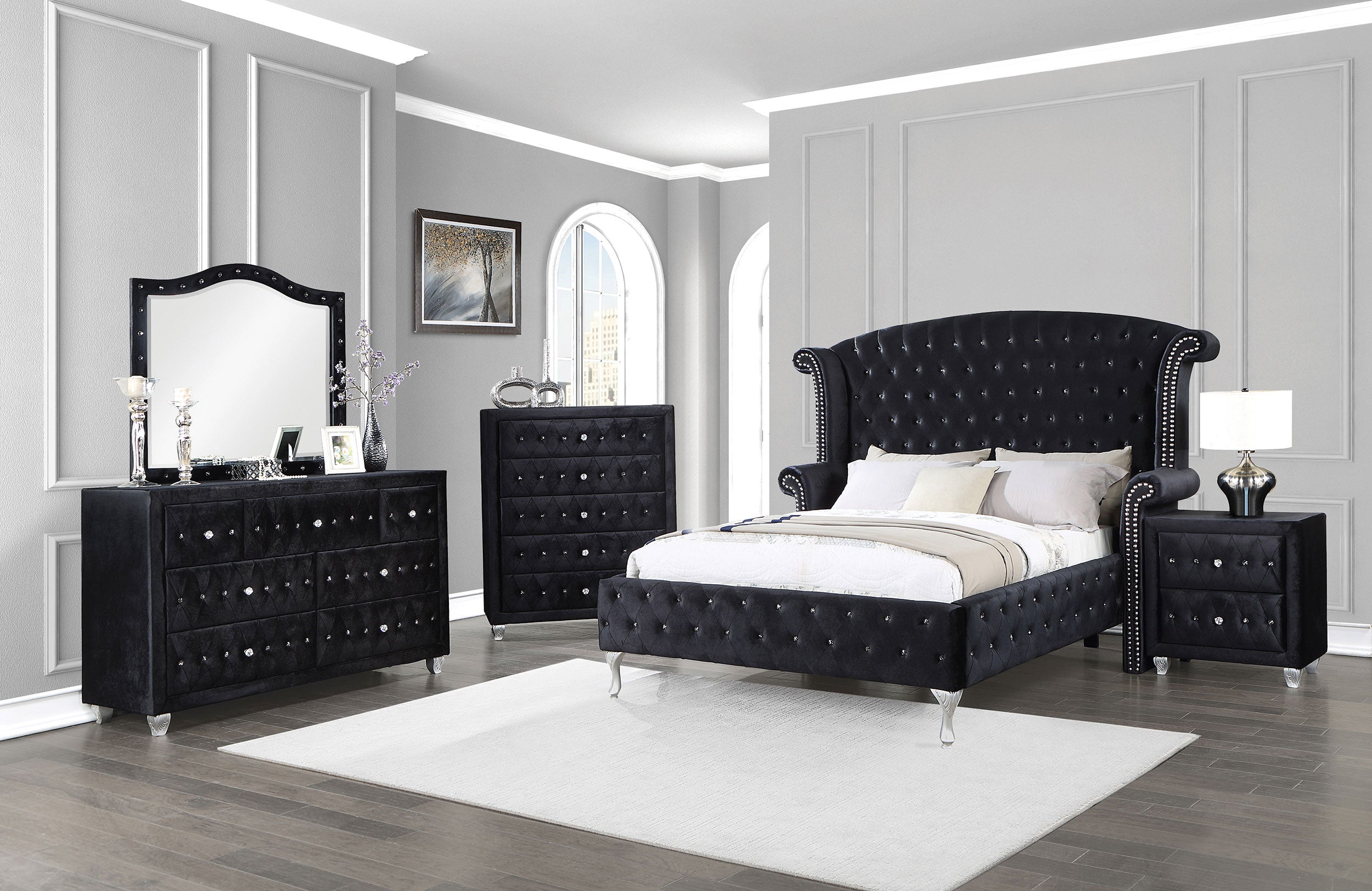 Coaster Deanna Bedroom Set Black Eastern King Set of 5