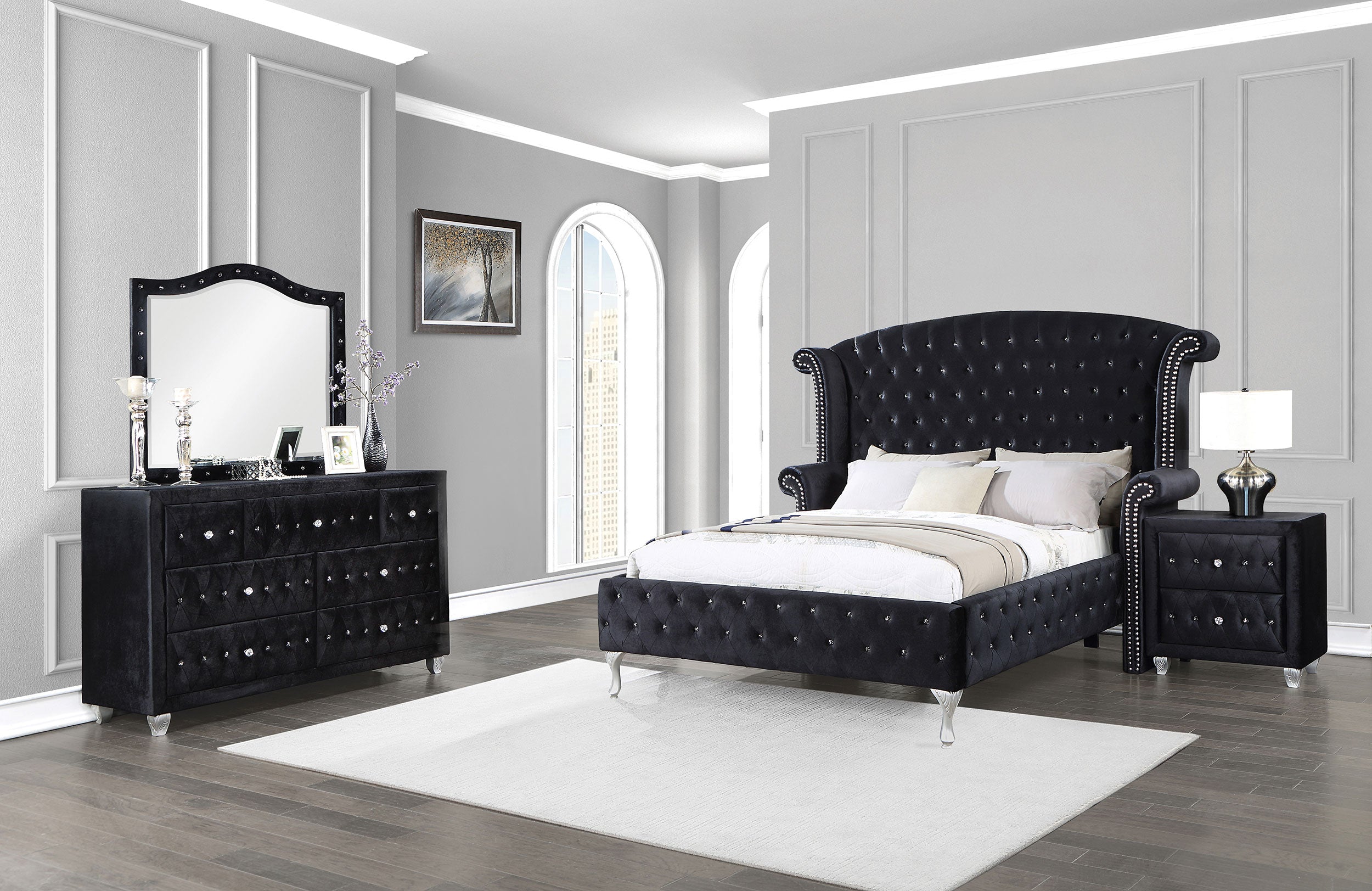 Coaster Deanna Bedroom Set Black Cal King Set of 4