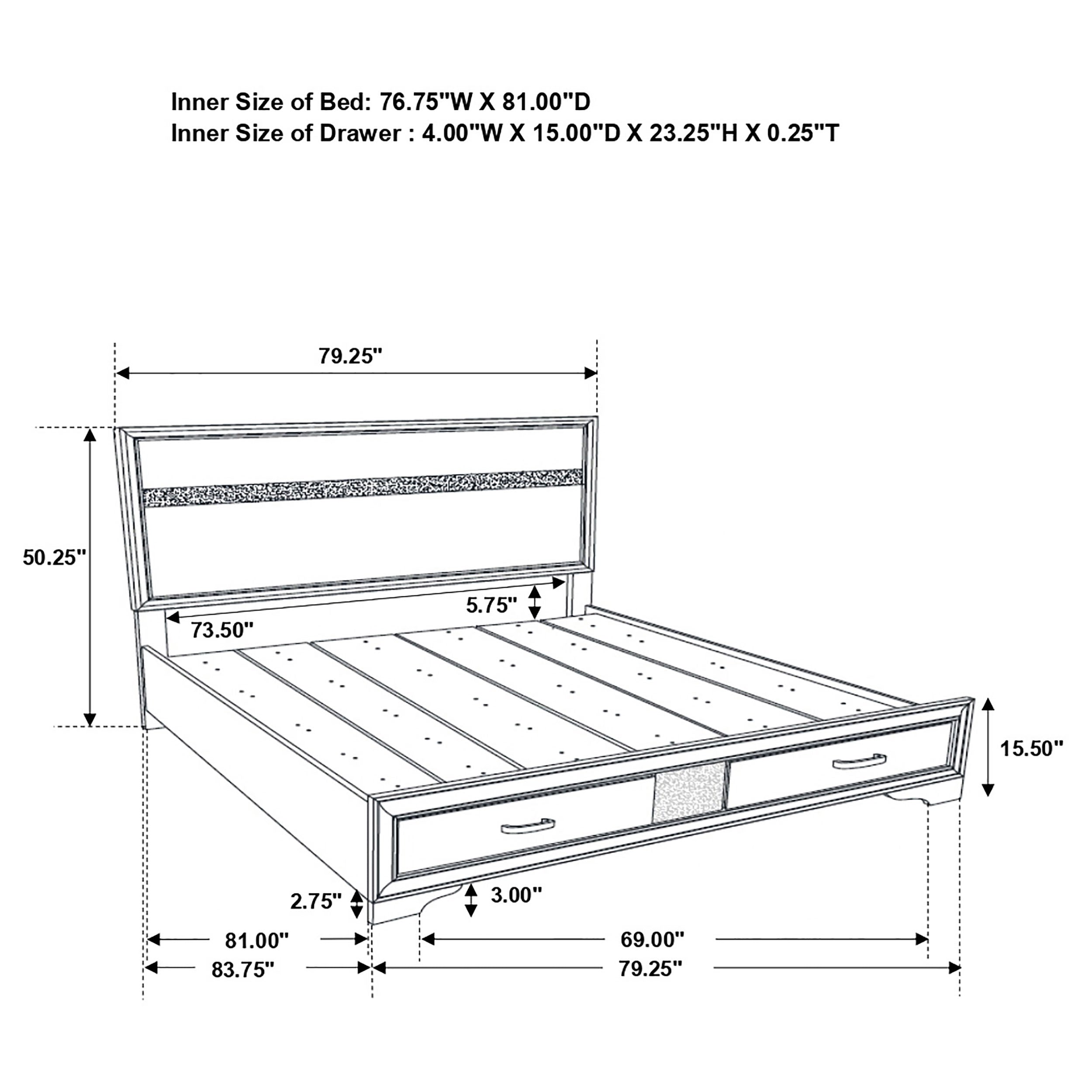 Coaster Miranda Platform Storage Bedroom Set Twin Set of 5