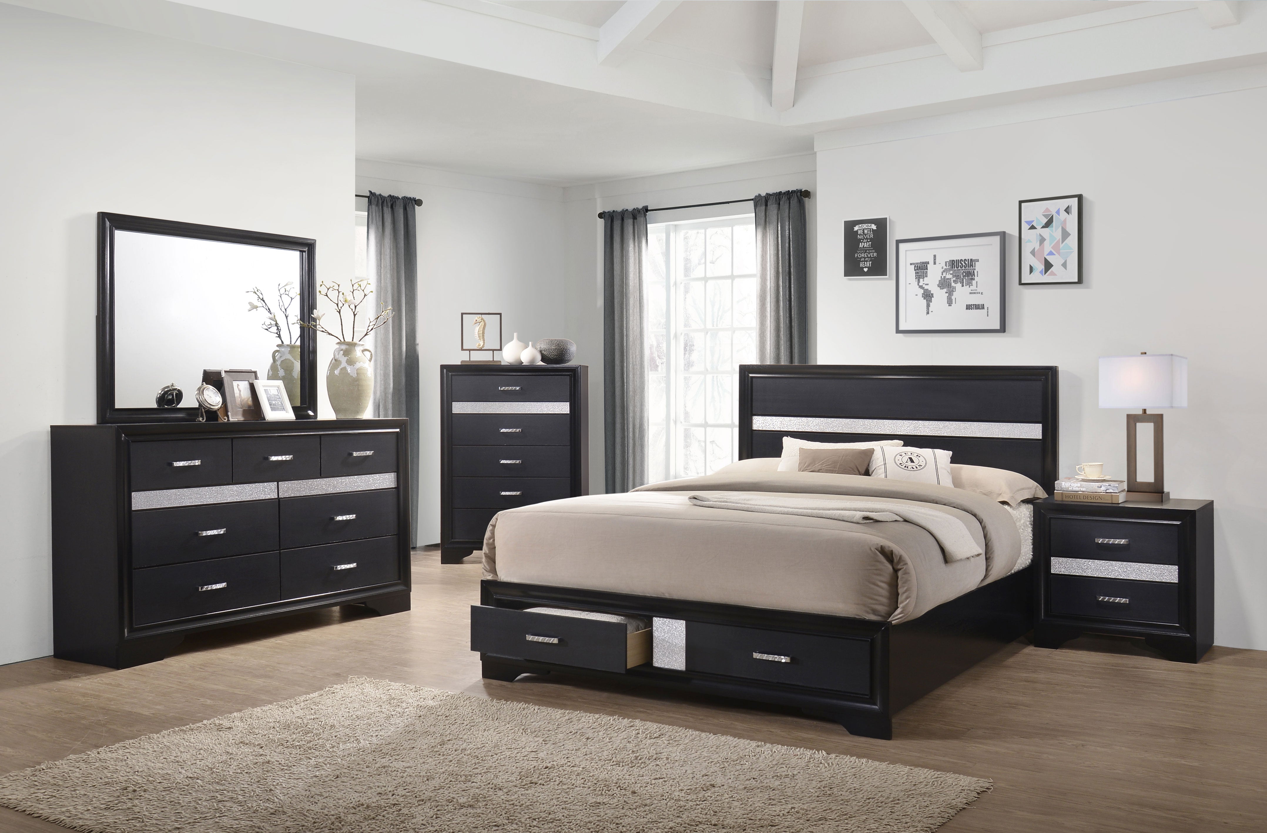 Coaster Miranda Platform Storage Bedroom Set Eastern King Set of 5