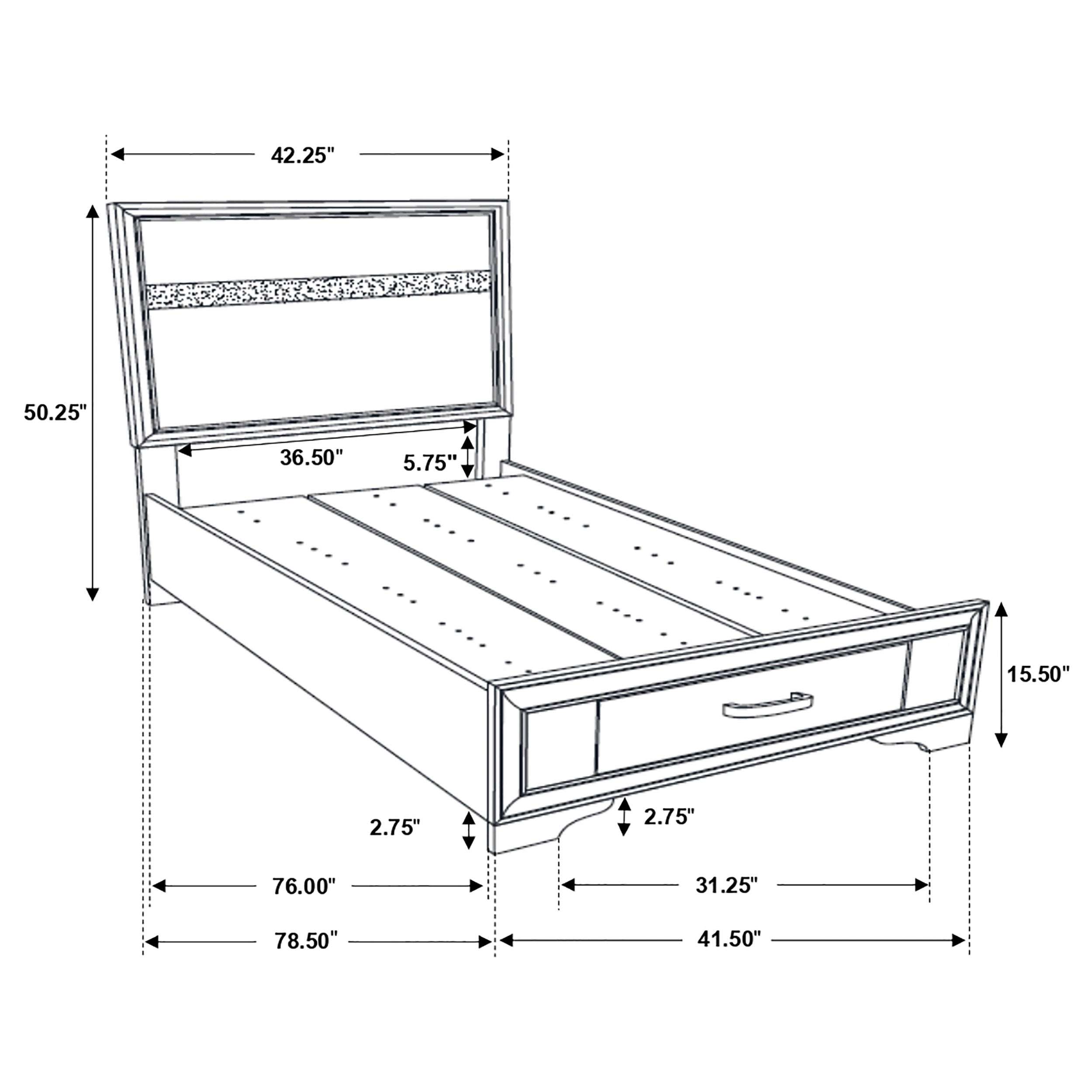 Coaster Miranda Platform Storage Bedroom Set Twin Set of 5