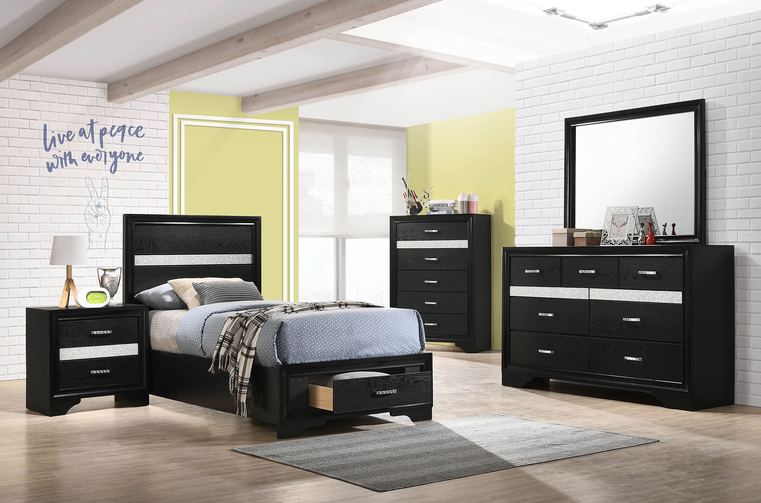 Coaster Miranda 2-drawer Storage Bed Black Twin