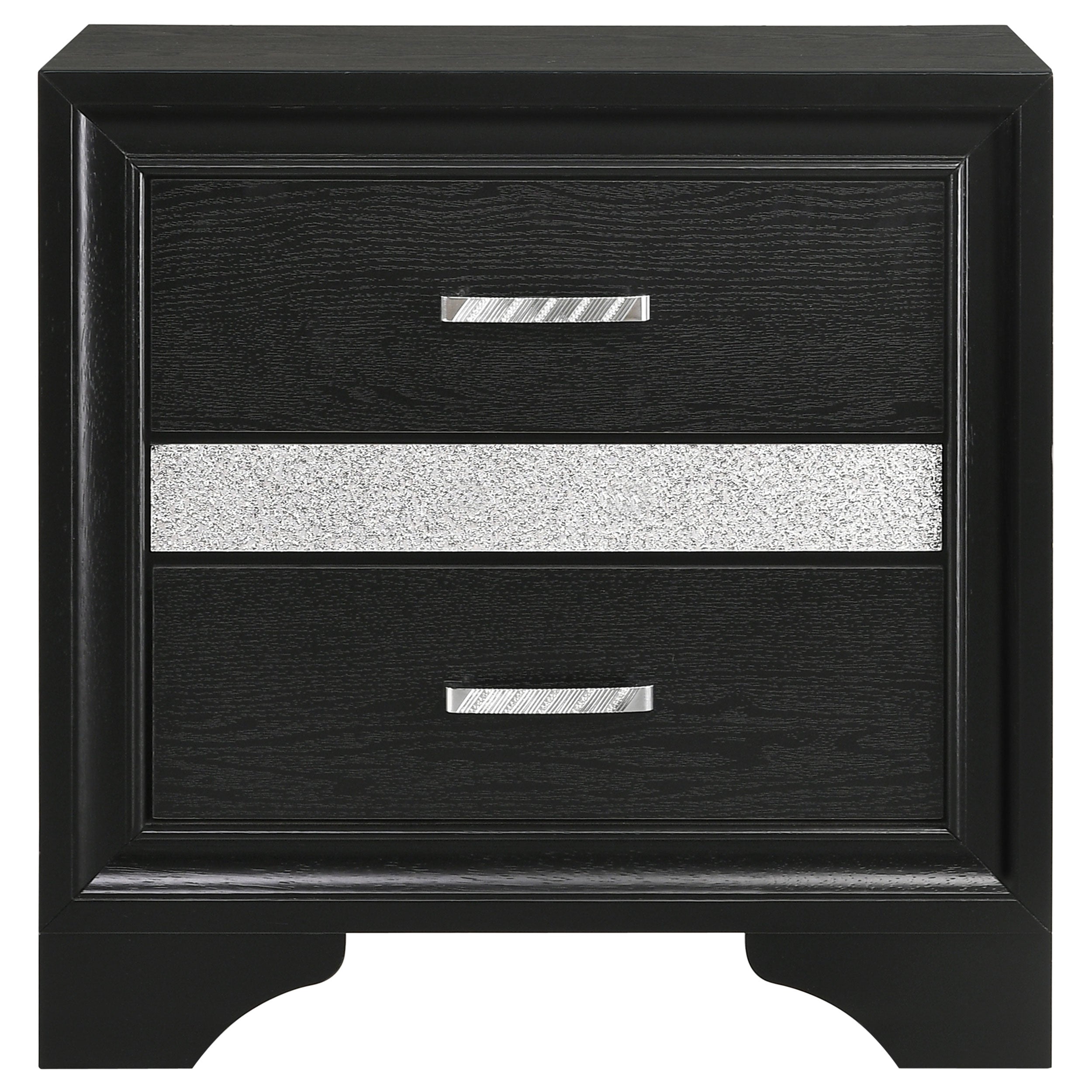 Coaster Miranda 2-drawer Nightstand Tray Black Default Title