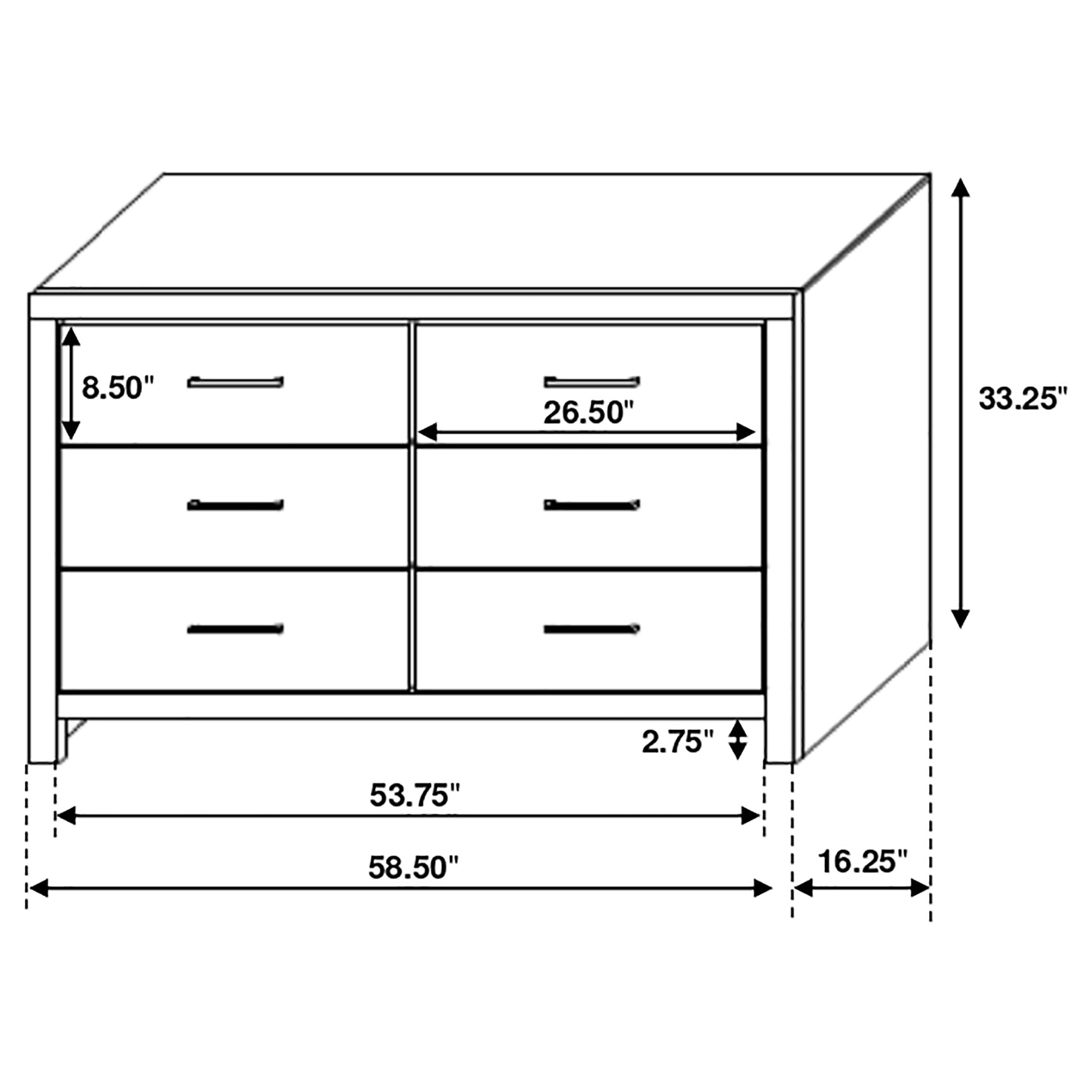 Coaster Brantford 6-drawer Dresser Barrel Oak Default Title