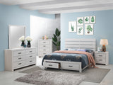 Coaster Brantford Storage Bedroom Set Coastal White Queen Set of 4