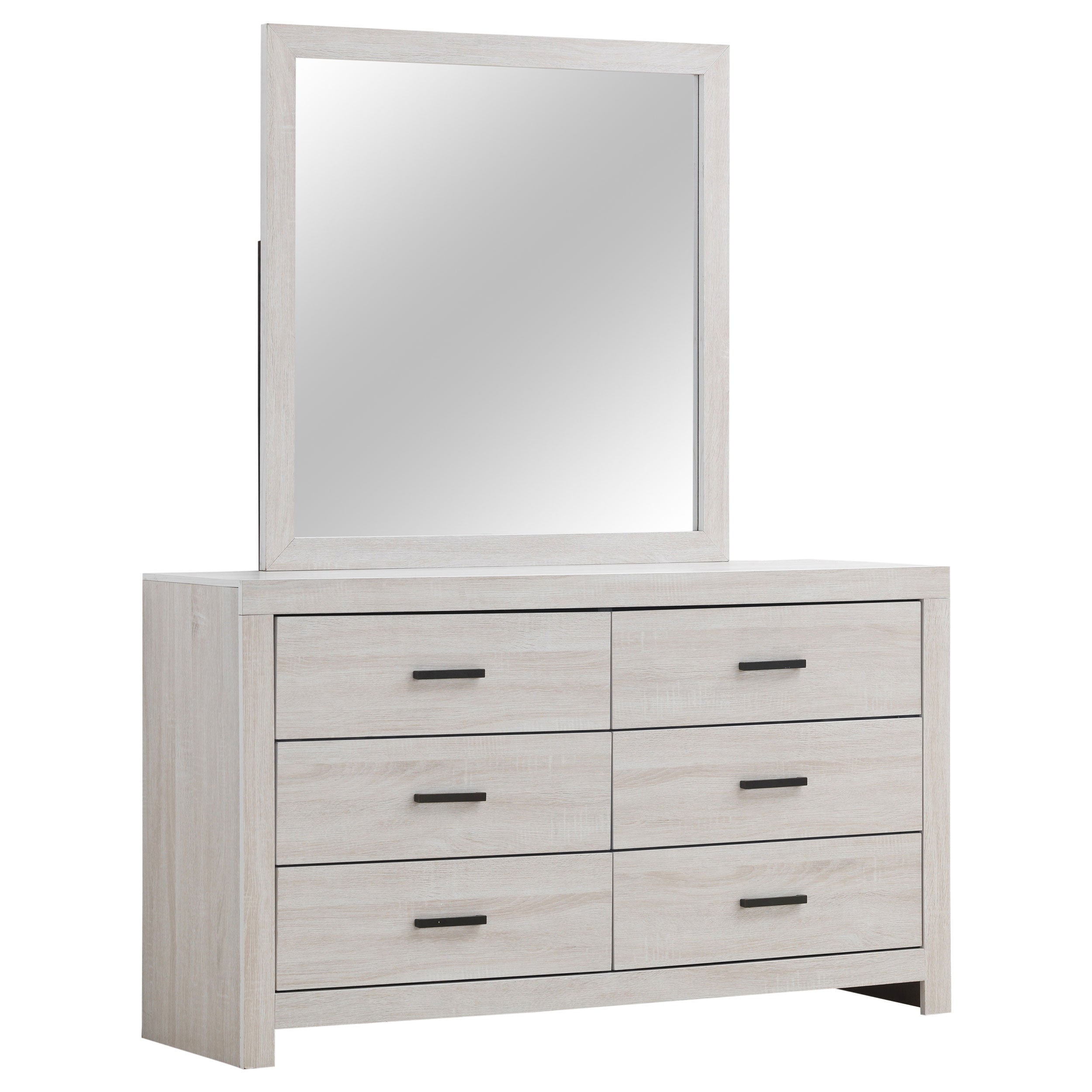 Coaster Brantford 6-drawer Dresser with Mirror Coastal White With Mirror