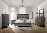 Coaster Watson Bedroom Set Grey Oak and Black Cal King Set of 4