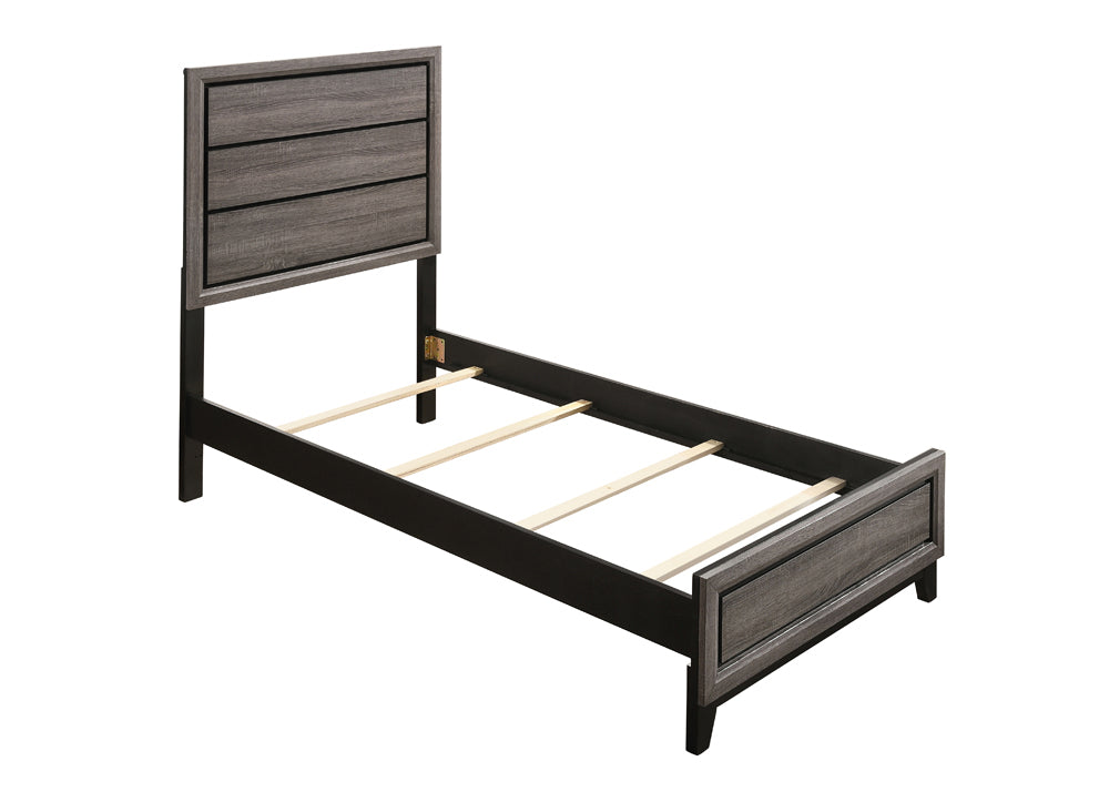 Coaster Watson Bedroom Set Grey Oak and Black Twin