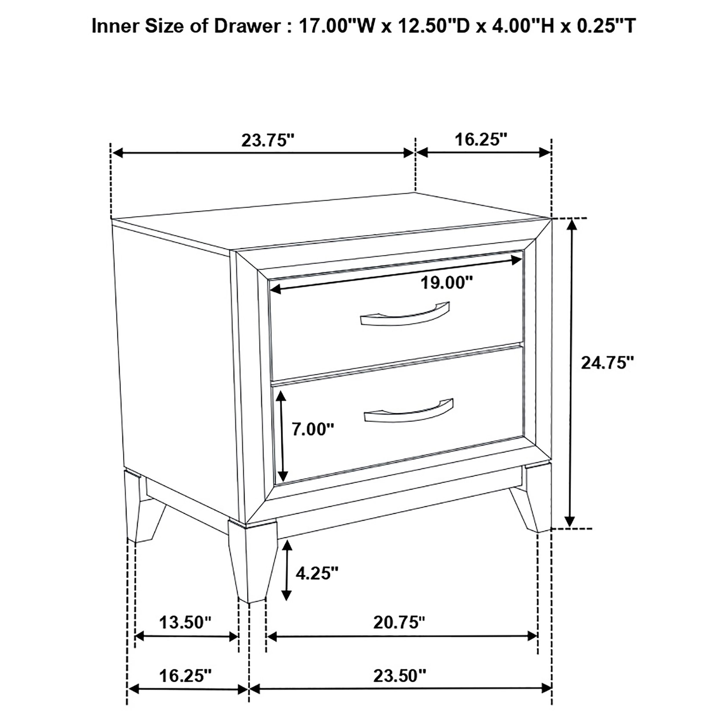 Coaster Watson 2-drawer Nightstand Grey Oak and Black Default Title