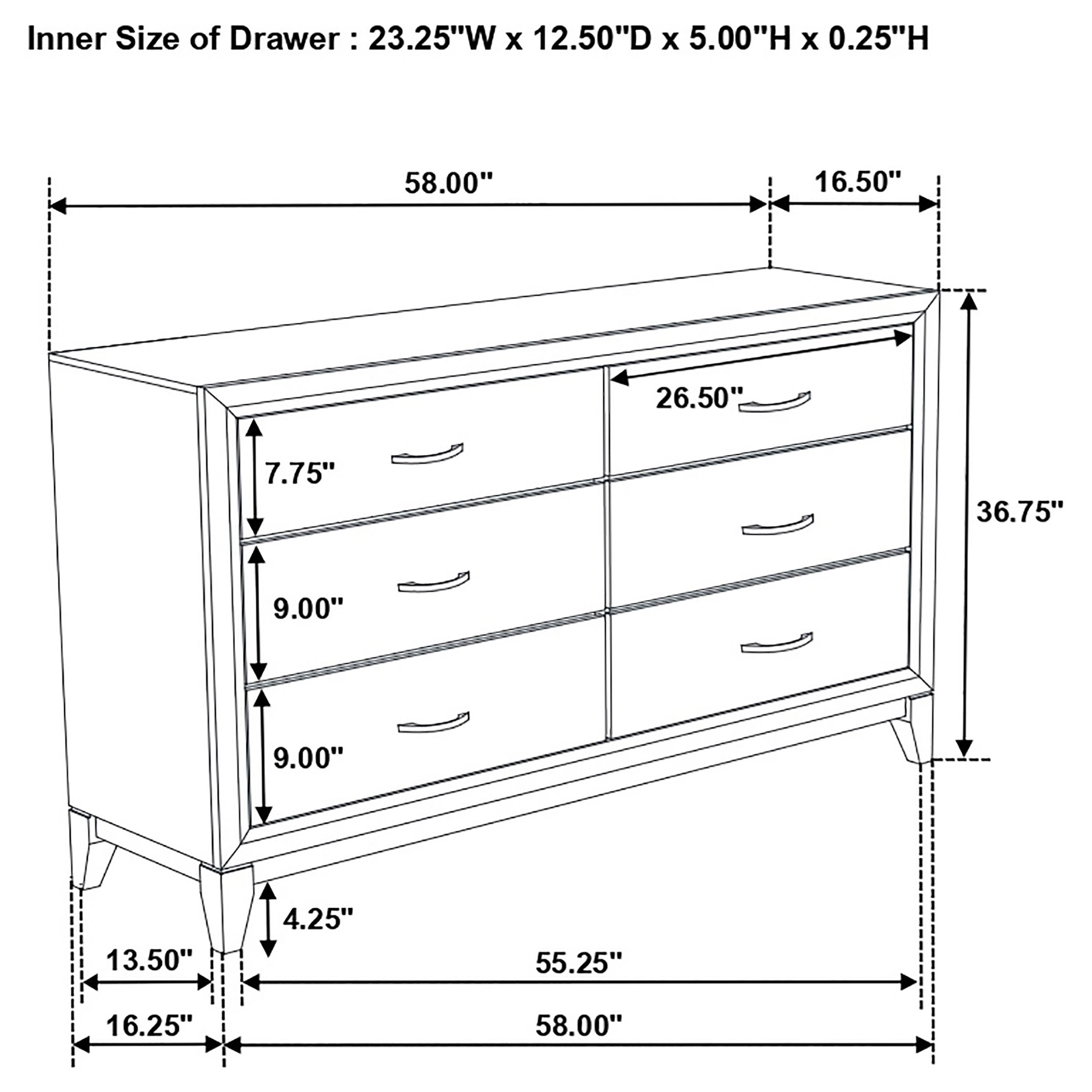 Coaster Watson 6-drawer Dresser Grey Oak and Black Default Title