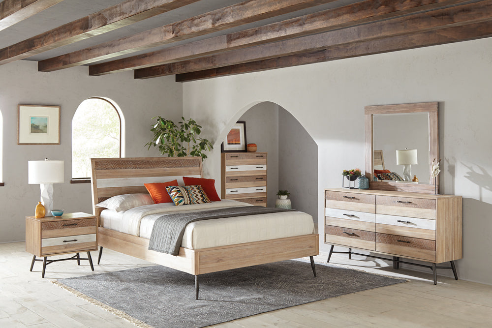 Coaster Marlow Platform Bed Rough Sawn Multi Cal King