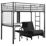 Coaster Jenner Twin Futon Workstation Loft Bed Black Default Title