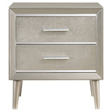 Coaster Ramon 2-drawer Nightstand Metallic Sterling Default Title