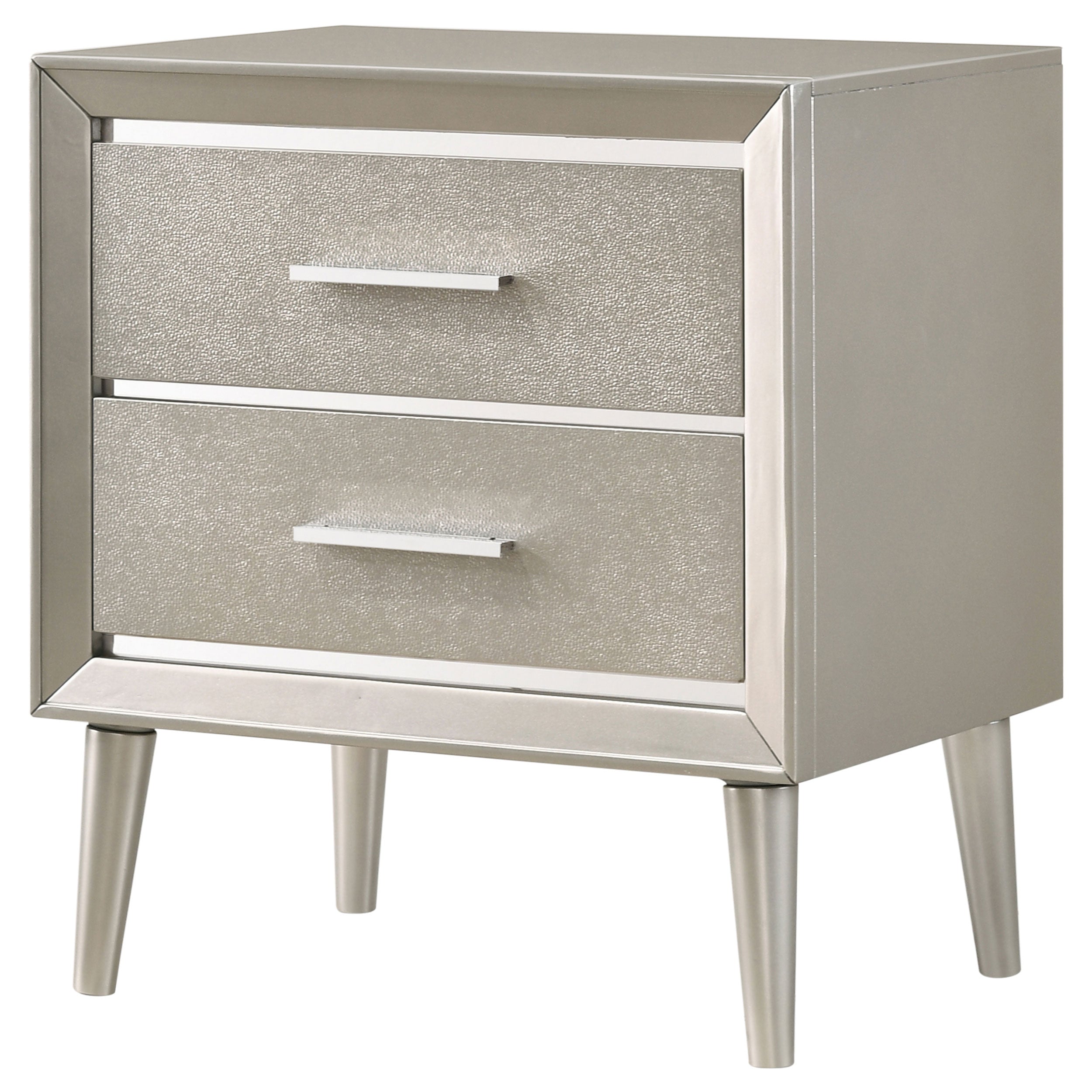 Coaster Ramon 2-drawer Nightstand Metallic Sterling Default Title