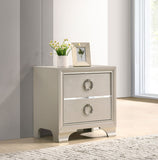 Coaster Salford 2-drawer Nightstand Metallic Sterling Default Title