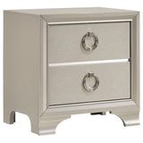 Coaster Salford 2-drawer Nightstand Metallic Sterling Default Title