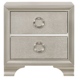 Coaster Salford 2-drawer Nightstand Metallic Sterling Default Title