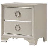 Coaster Salford 2-drawer Nightstand Metallic Sterling Default Title