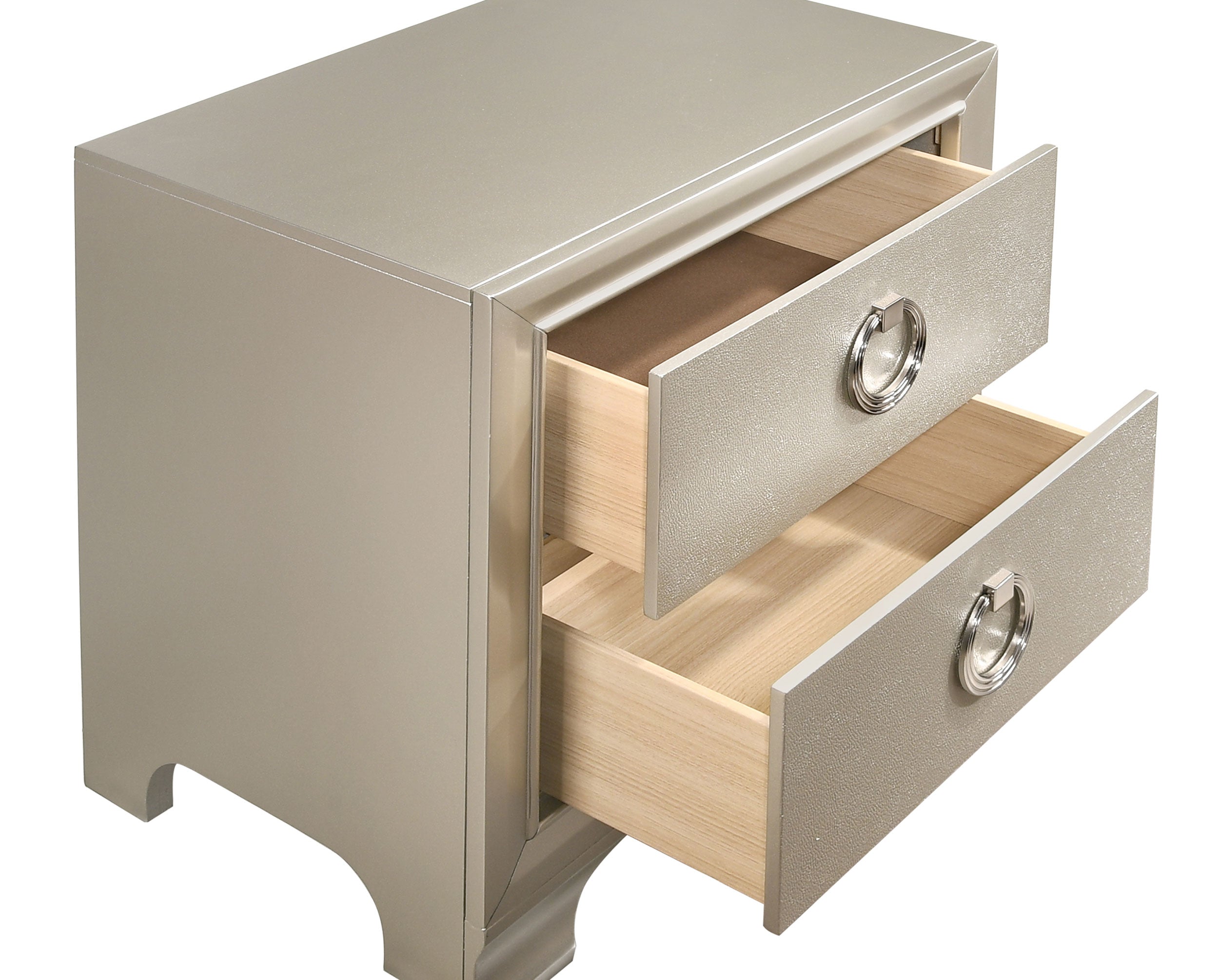 Coaster Salford 2-drawer Nightstand Metallic Sterling Default Title