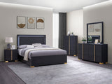 Coaster Marceline Bedroom Set with LED Headboard Black Eastern King Set of 5